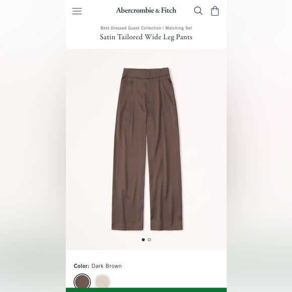 NWOT Abercrombie and Fitch Brown Silk Tailored Pants SIZE SM - Picture 7 of 8